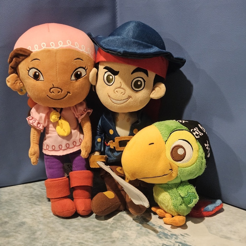 Disney Jake and the Never Land Pirates Plush Lot Jake Izzy Skully Set of 3